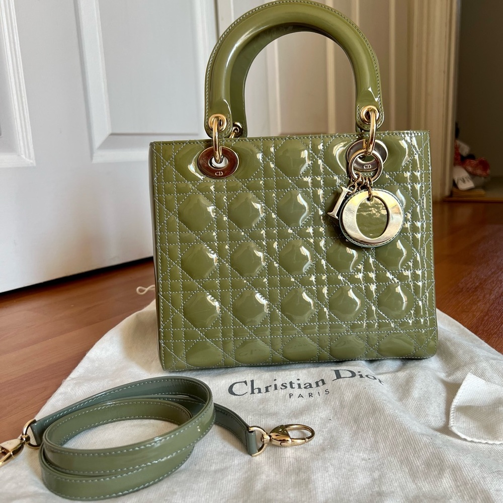 Authentic Christian Dior Lady Medium Patent